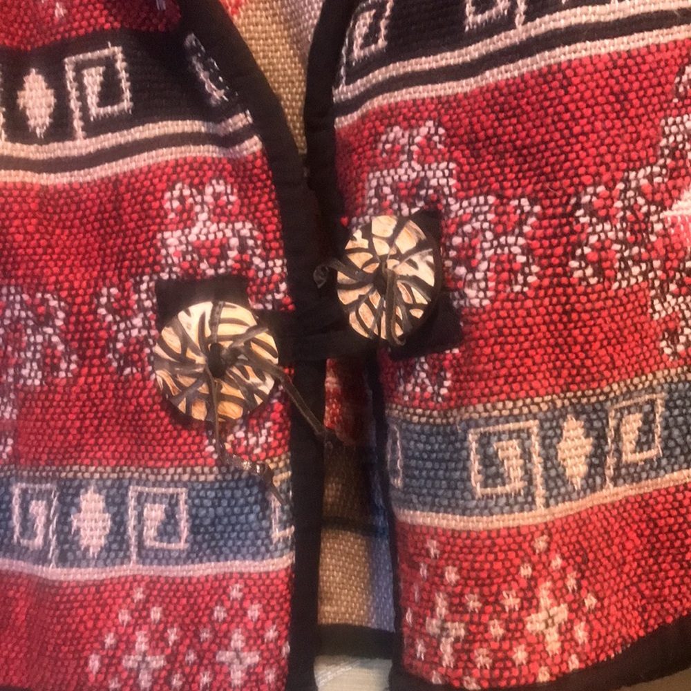 Flashback Western Red and Blue Patterned Jacket - Picture 4 of 7
